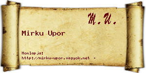Mirku Upor névjegykártya